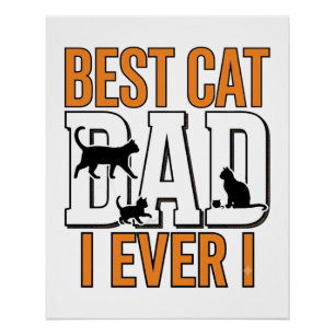 Póster Melhor Pai de Gato de Todos os Tempos Camisa Vinta