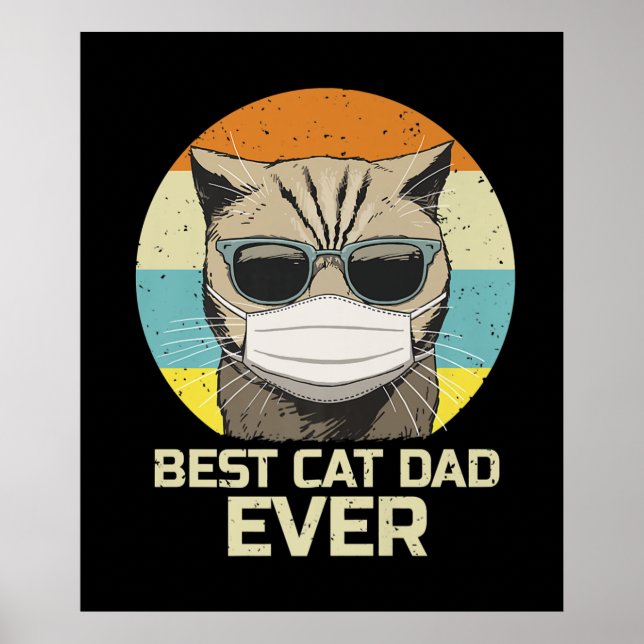 Poster Melhor Pai De Gato | Óculos escuros Presente na má (Frente)