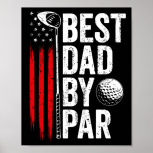 Poster Melhor Pai de Golfe Por Par Pai Golfista Bandeira