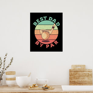 Poster Melhor Pai De Par Vintage Golf Lover Pais Presente