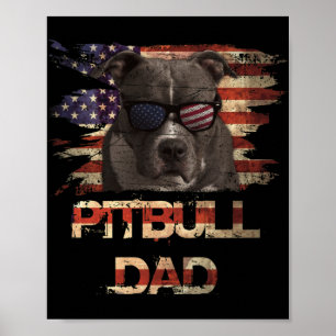 Poster Melhor Pai de Pitbull Alguma Vez Camisa Bandeira A