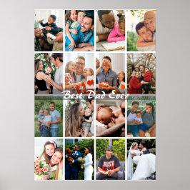 Poster Melhor Pai do Mundo 16 Colagem de Fotos Personaliz