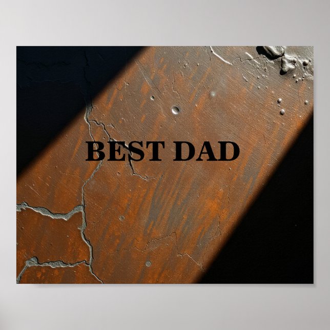 Poster Melhor Pai em fundo de madeira (Frente)