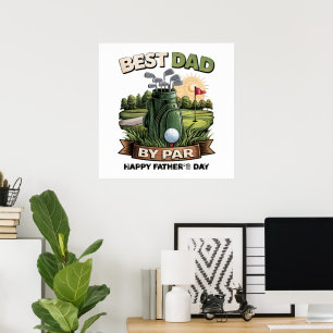 Poster Melhor Pai Pelo Par Pai de Golfe Engraçado