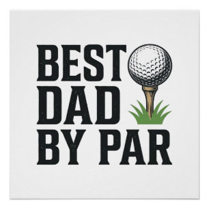 Póster Melhor Pai Por Par Golfe Dia dos Pais Design Vinta