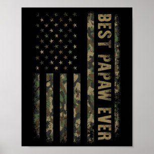 Poster Melhor Papaw Já Camuflagem Bandeira Americana Dia