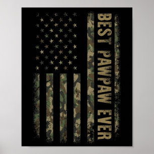 Poster Melhor Pawpaw Ever Camouflage Bandeira Americana