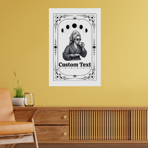 Poster Melhor Presente para Amantes de Café Tarot Zodíaco