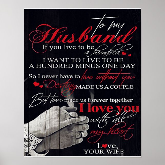 Poster Melhor Presente Para Marido | Citações Do Meu Mari (Frente)