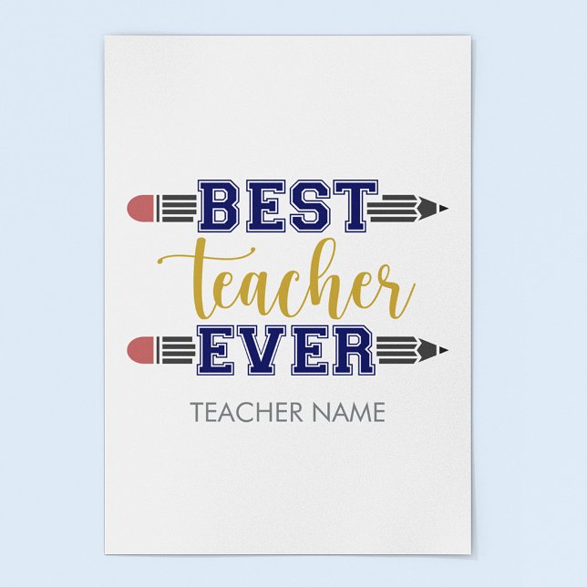 Póster Melhor Professor de Todos Personalizado - Presente (Criador carregado)