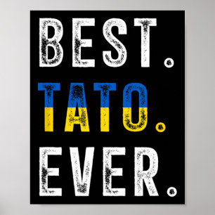 Poster Melhor Tato de Sempre Pai Ucraniano Pai Bandeira d