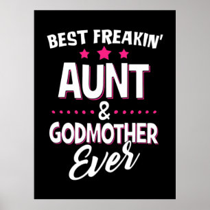 Poster Melhor Tia Freakin E Madrinha De Sempre