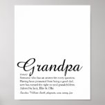 Poster Melhor Vovô, Avô, Definição de Papa<br><div class="desc">Personalize seu avô especial,  vovô,  pai ou pop para criar um presente único. Uma maneira perfeita de mostrar a ele o quão incrível ele é todos os dias. Projetado por Thisnotme©</div>