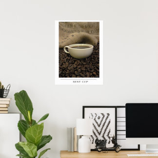 Poster Melhor Xícara - Enviar Arte de Café