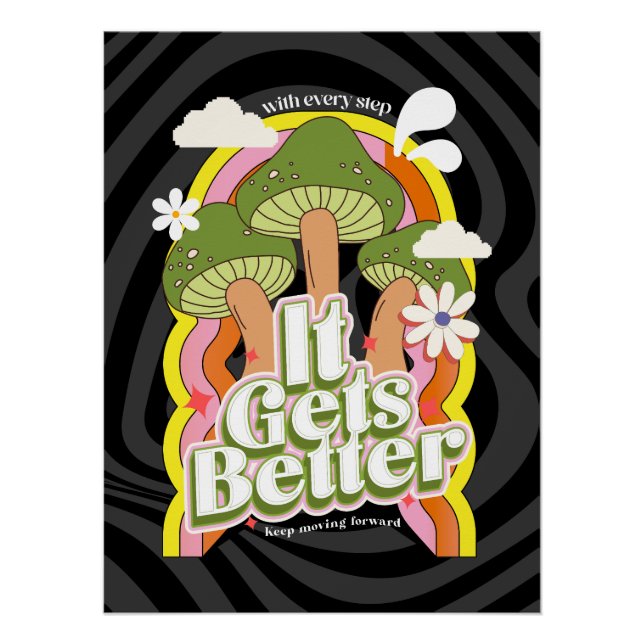 Póster Melhora | Boas Vibes e Groovy se sentem personaliz (Frente)