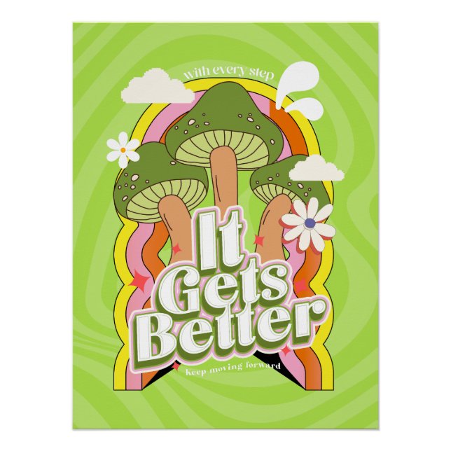 Póster Melhora | Boas Vibes e Groovy se sentem personaliz (Frente)