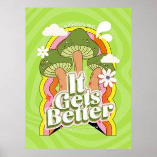 Poster Melhora Boas Vibes e Groovy se sentem personaliz