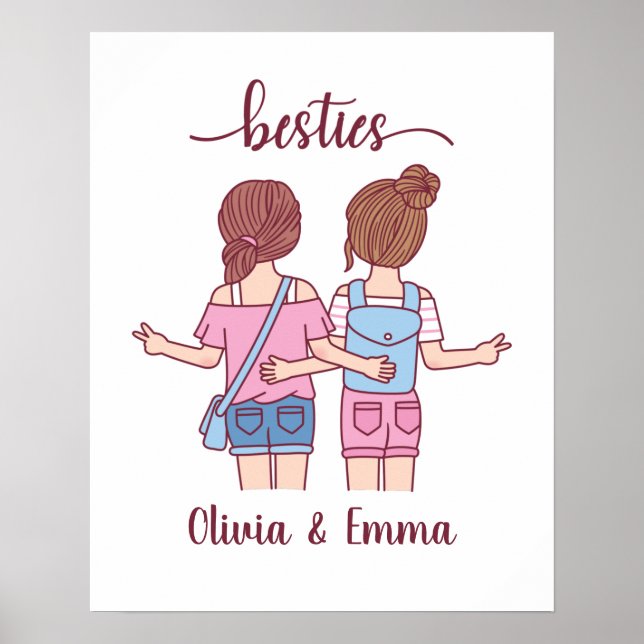 Poster Melhores Amigas Personalizadas (Frente)