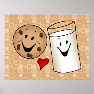 Póster Melhores amigos, leite do amor dos biscoitos