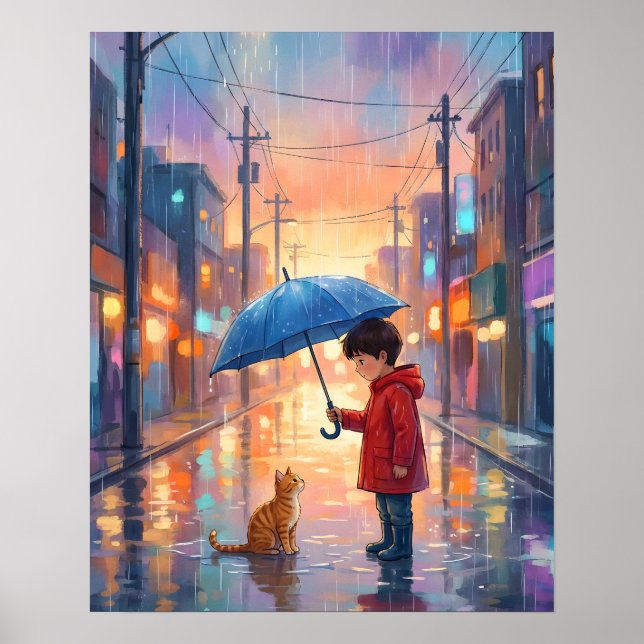 Poster Melhores Amigos na Chuva (Frente)