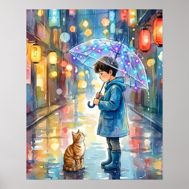 Poster Melhores Amigos na Chuva (Frente)