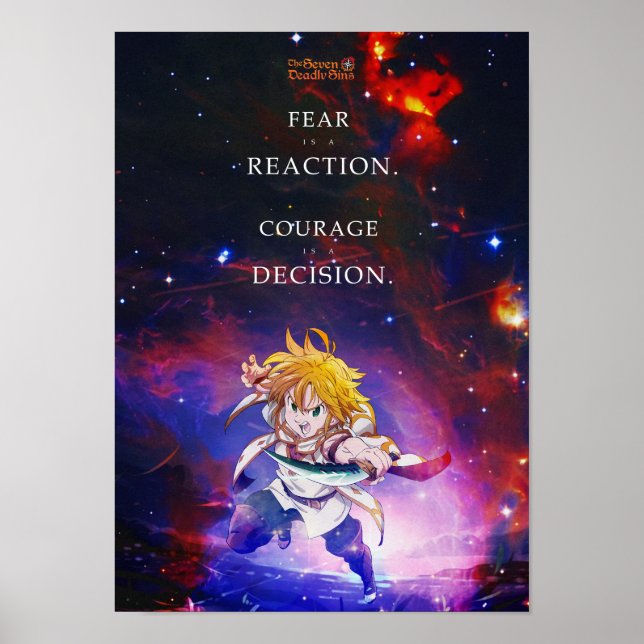 Poster Melhores Citações de Animes Sobre Coragem (Frente)