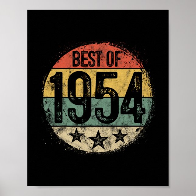 Poster Melhores De 1954 Presentes De Aniversário De 71 An (Frente)