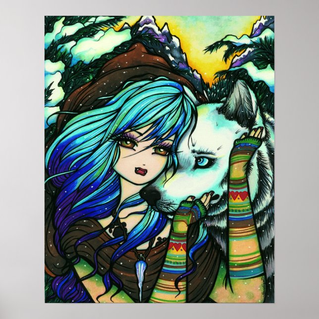 Póster Melissa Vampire Wolf Fantasy Winter Art (Frente)