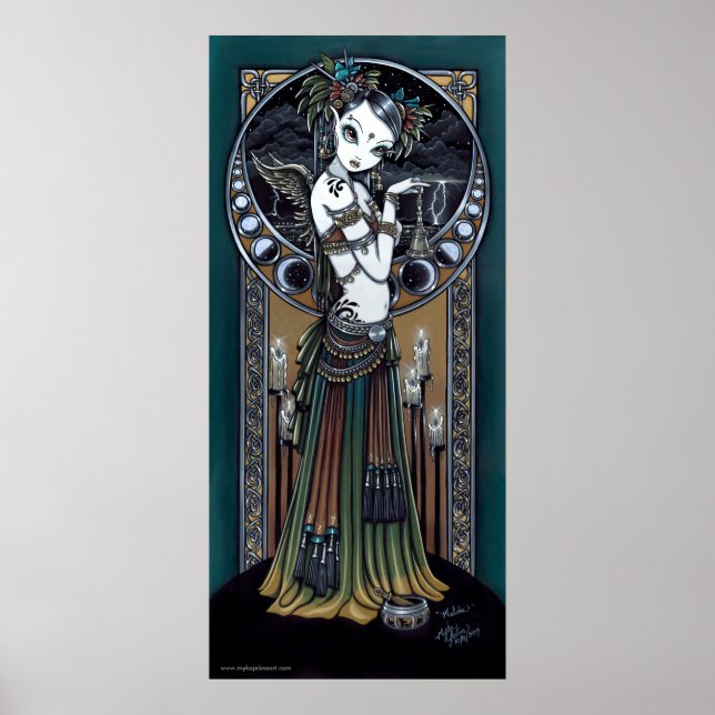 Póster "Melita" Dancer de Arte da Fusão Tribal Gótica, Po (Frente)