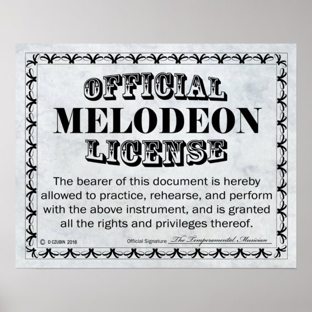 Poster Melodeon License (Frente)