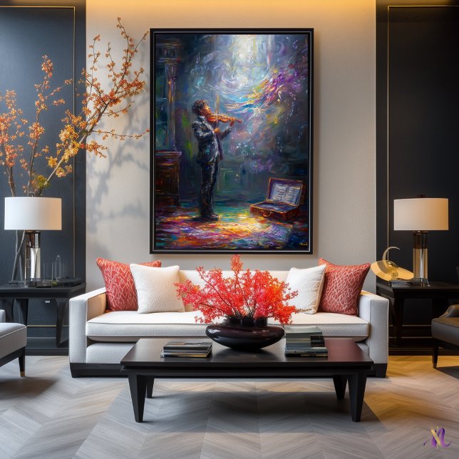 Poster Melodia à Luz - Contemporâneo de Violino Expressiv (Criador carregado)