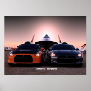 Póster Melro Nissan GT-R e SR-71 de "Habu"