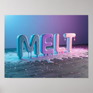 Poster MELT: Um Abstrato de Tipografia 3D