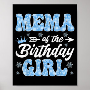 Poster Mema da Garota de Aniversário Flocos de Neve Inver