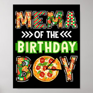 Poster Mema do menino aniversariante amante de pizza fest