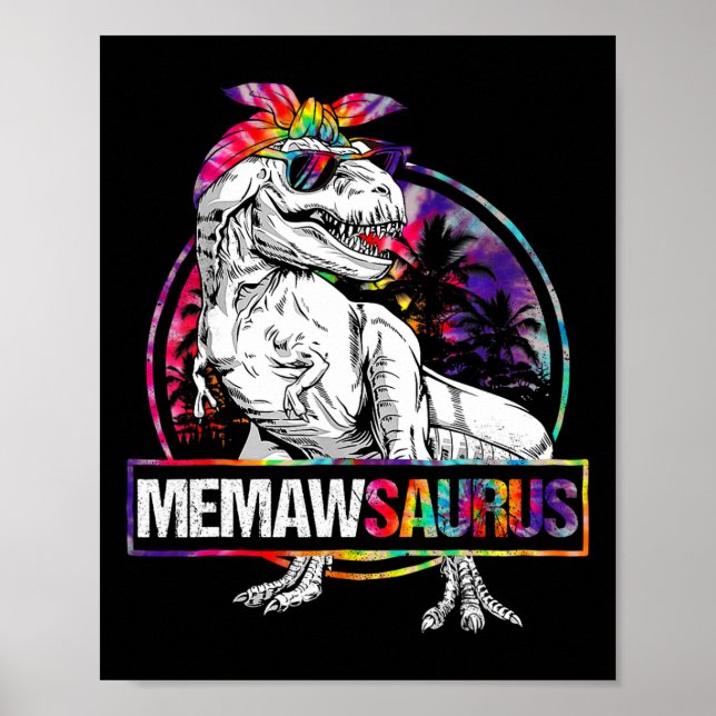 Poster Memawsaurus Dinosaur Memaw Surus Correspondência (Frente)