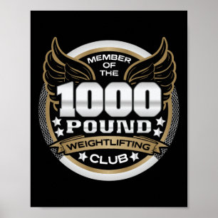 Poster Membro do Clube de Levantamento de Peso de 1000 Li
