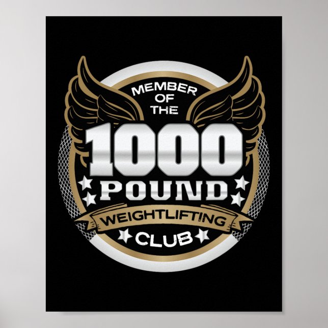 Poster Membro do Clube de Levantamento de Peso de 1000 Li (Frente)