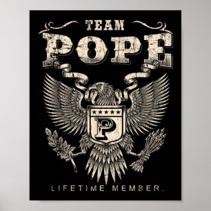Poster Membro Vitalício da Família Nome da Equipe Pope
