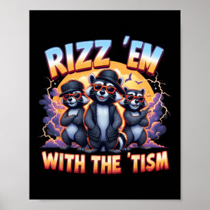 Poster Meme Autista Racoon Rizz Em Com O Autismo Do Tismo