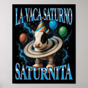 Poster Meme de Brainrot Italiano La Vaca Saturno Saturnit