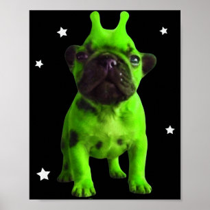 Poster Meme de Cachorro Alienígena Retro Bobo Cachorro Es