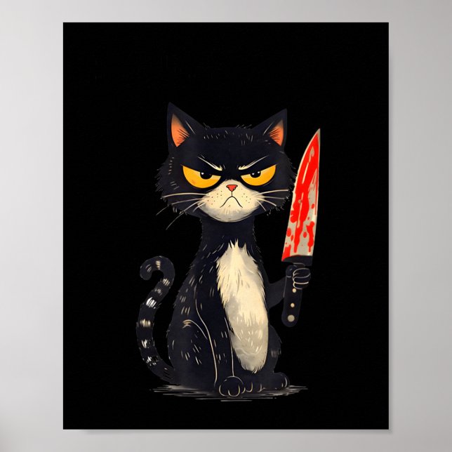 Poster Meme de Gato Engraçado Eu Exijo Lanches Design Hom (Frente)