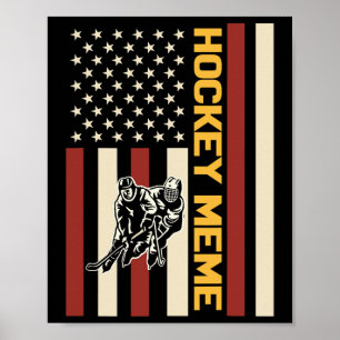 Poster Meme de Hóquei Jogador de Hóquei Bandeira dos EUA
