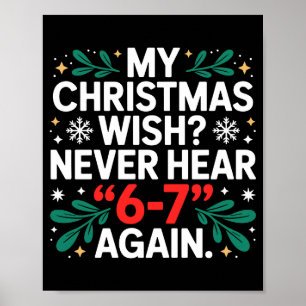 Poster Meme de Matemática 67 Engraçado Seis Sete Natal Al