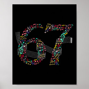 Poster Meme de música engraçado 6 7 para músicos 67 profe