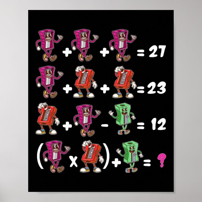 Poster Meme Divertido 67 Professor de Matemática Escolar  (Frente)