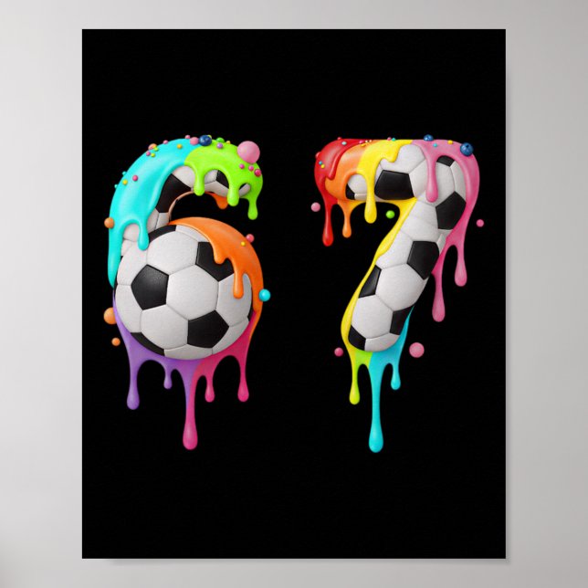 Poster Meme Divertido Infantil 67 Número Seis 6 Sete 7 So (Frente)