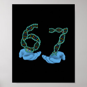 Poster Meme Divertido Número 67 Replicação de DNA Ciência