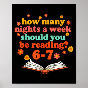 Poster Meme Divertido Seis Sete Professor Lendo Livro 6 7